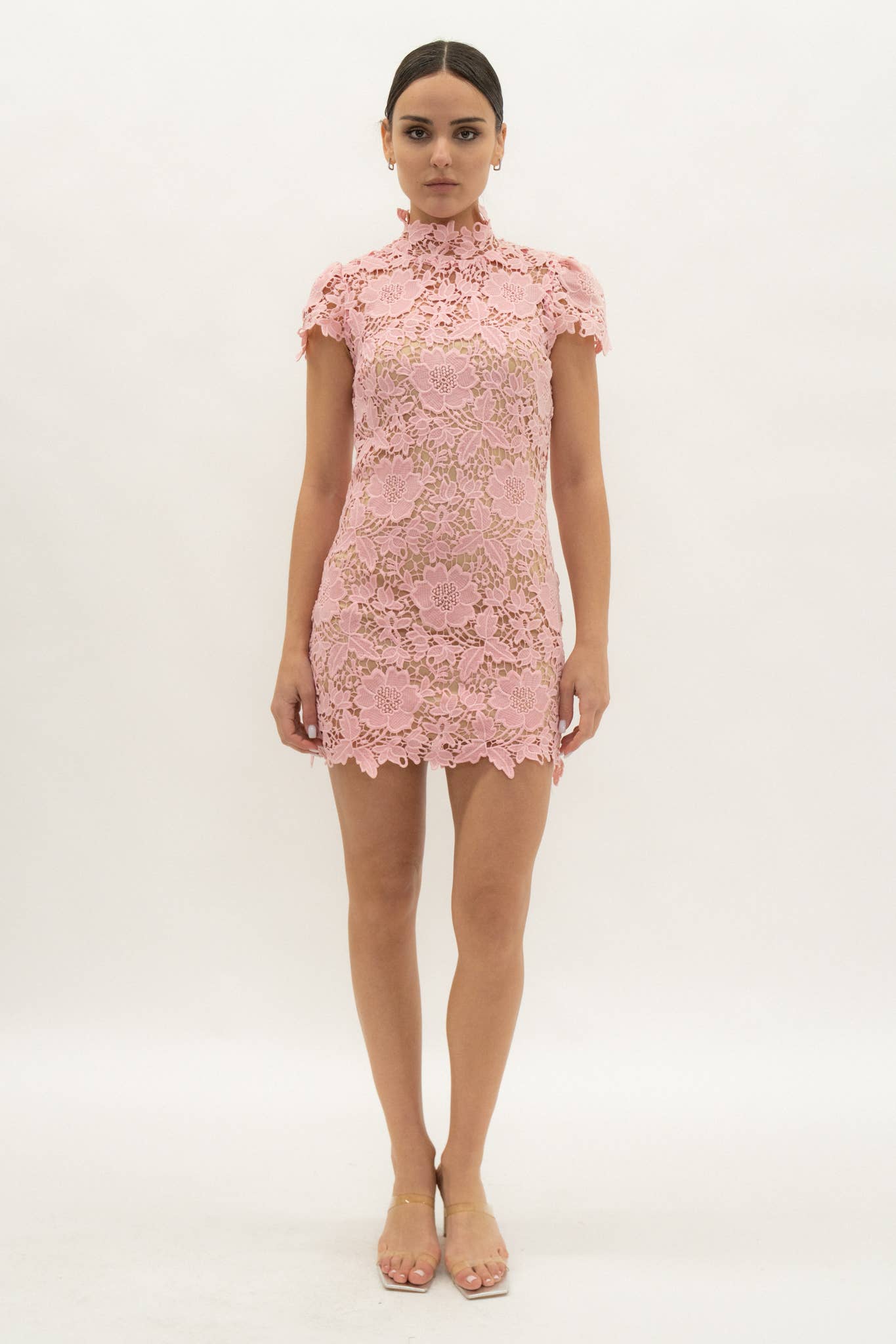 CAP SLEEVE LACE MINI DRESS - DI11988FO: IVORY / S