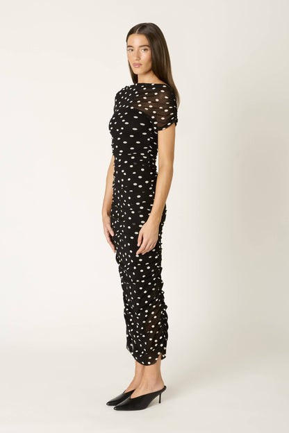 Aria Dress: Black/Ivory / XS
