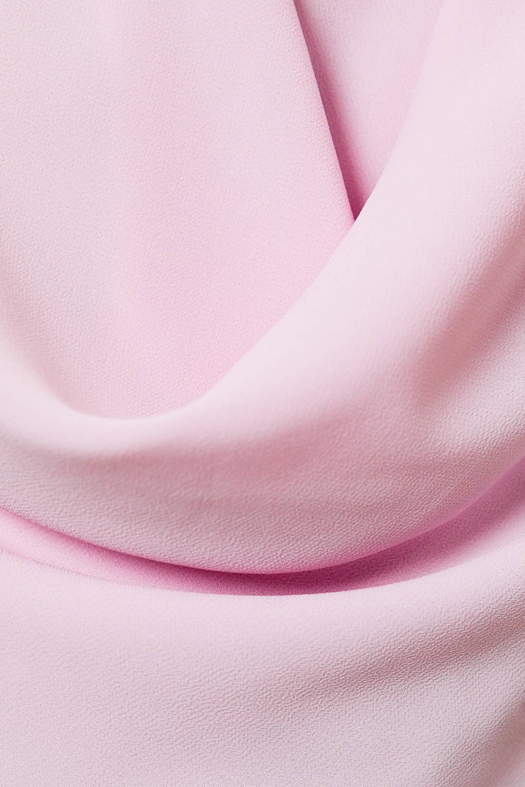 COWL NECK TOP WITH ATTACHED SCARF: LT PINK / XS