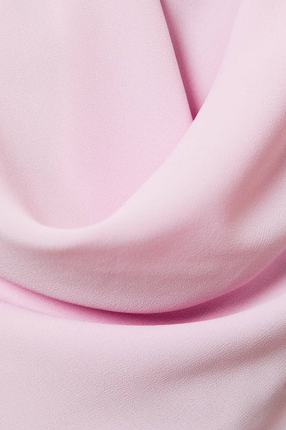 COWL NECK TOP WITH ATTACHED SCARF: LT PINK / XS