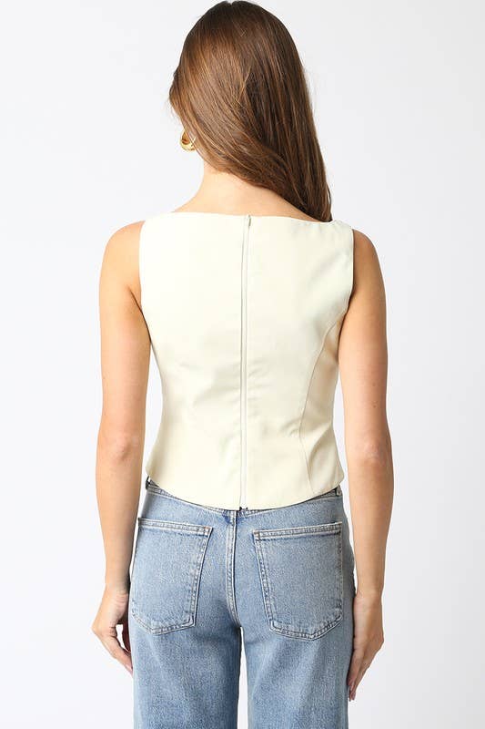 Emma Sleeveless Top: Burgundy / S