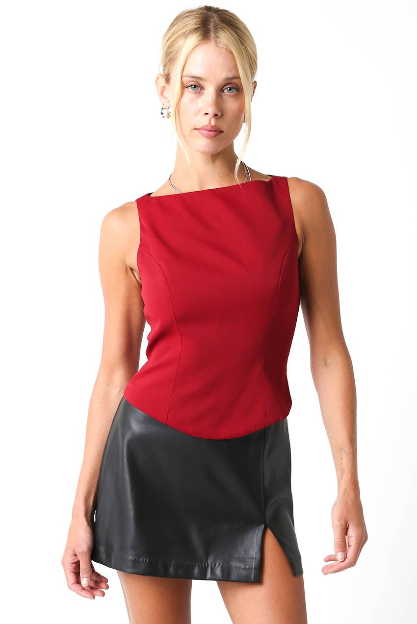 Emma Sleeveless Top: Black / S