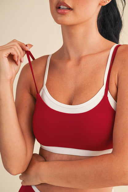 Layered Bra Top: Cherry / S