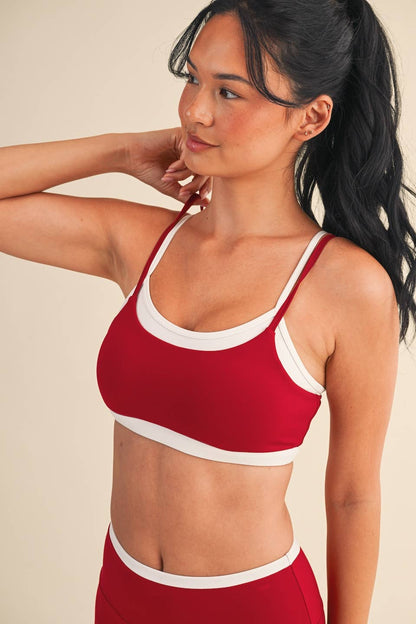 Layered Bra Top: Cherry / S