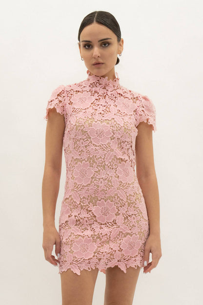 CAP SLEEVE LACE MINI DRESS - DI11988FO: IVORY / S