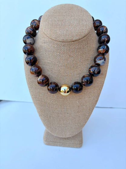 Brown Bauble Necklace