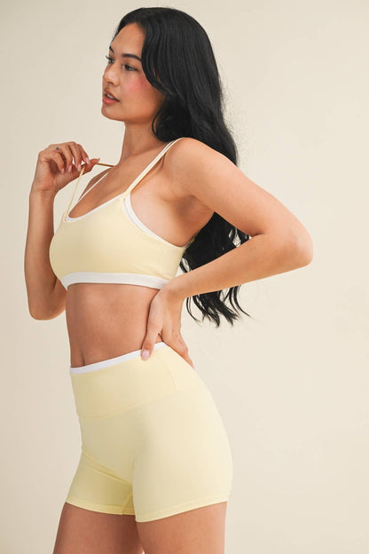 Double Layered Sports Bra: Lemon / S