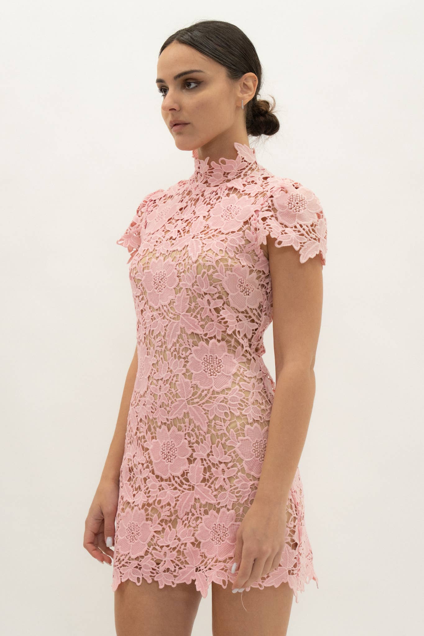 CAP SLEEVE LACE MINI DRESS - DI11988FO: IVORY / S