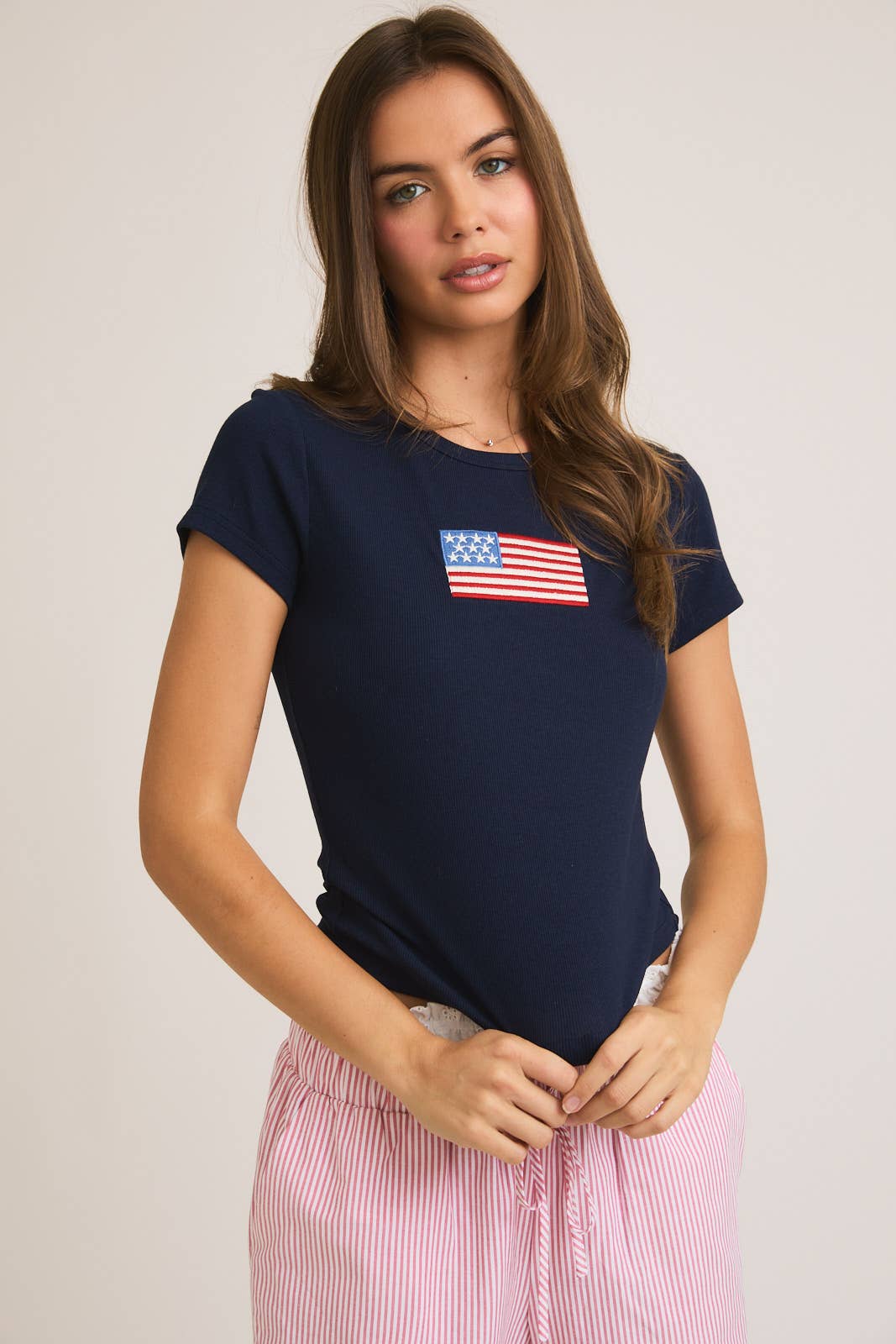 SHORT SLEEVE T-SHIRT: NAVY / XS