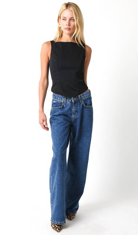 Emma Sleeveless Top: Burgundy / S