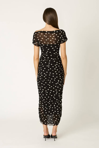 Aria Dress: Black/Ivory / XS