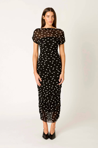 Aria Dress: Black/Ivory / XS