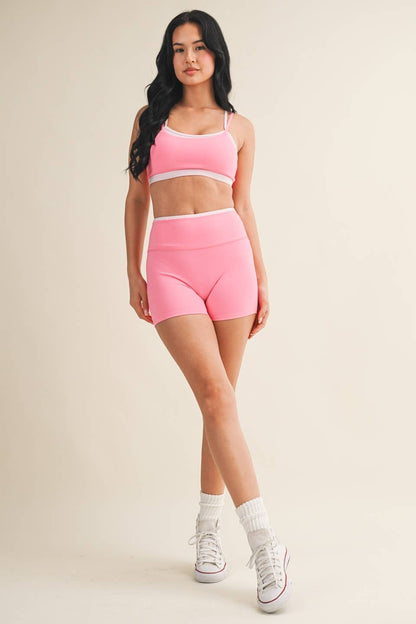 Double Layered Sports Bra: Lemon / S