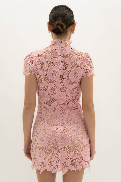 CAP SLEEVE LACE MINI DRESS - DI11988FO: IVORY / S
