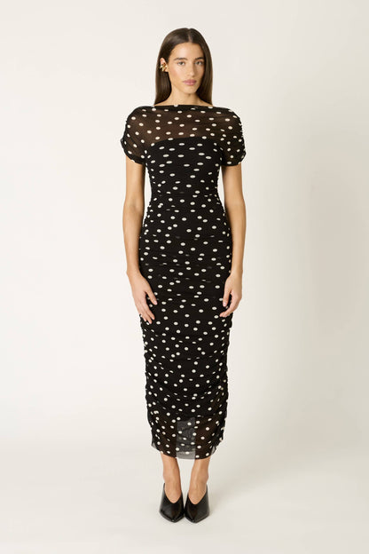 Aria Dress: Black/Ivory / XS